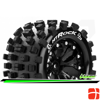 Полный комплект колес Louise MT-ROCK 1-10 Monster Truck Клееные спортивные диски 2.8 Black 0-Offset 12mm L-