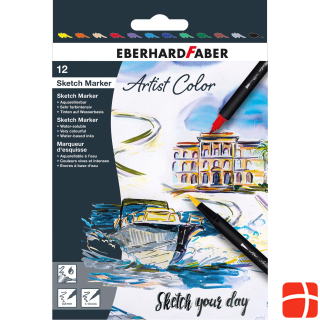 EberhardFaber Fiber pen Sketch Marker Artist Color 12 pieces