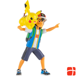 Jazwares Pokémon: Ash+Pikachu - Battle Feature Figure 10 cm