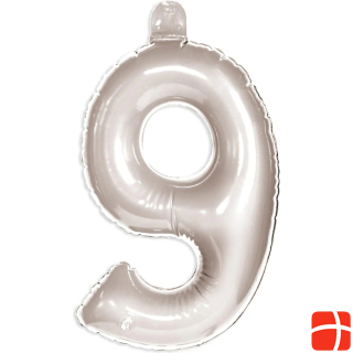Folat Number Balloon 9 Silver