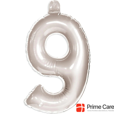 Folat Number Balloon 9 Silver