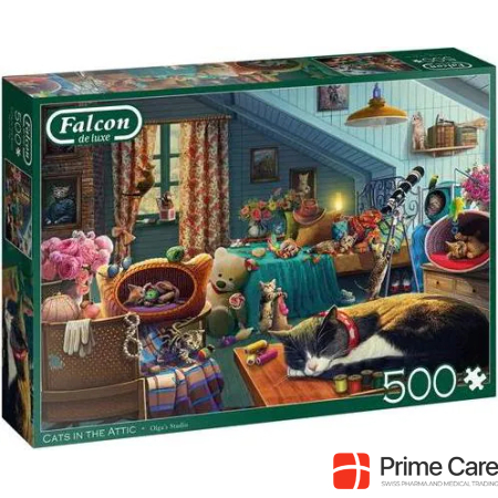 Jumbo 11300 - Cats in the Attic, Puzzle, 500 pieces