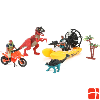 Игровой набор Toi-Toys World of Dinosaurs - Лодка и мотоцикл с Дино