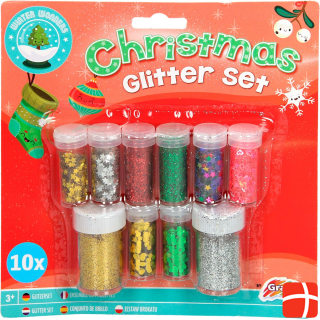 Grafix Kerst Glitter Set, 10pcs.
