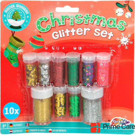 Grafix Kerst Glitter Set, 10pcs.