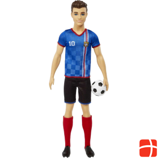 Mattel Ken Fußballspieler-Puppe, kurze Haare, Trikot mit der Nummer 10, Fußball, Stollenschuhe, Stutzen, fü