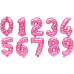 Hermex Foil balloon pink with hearts number balloon 72cm