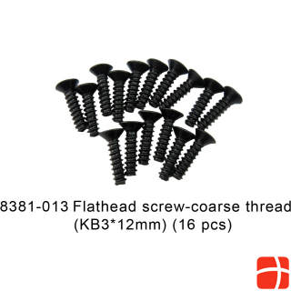 DHK Flat head drive screw(3x12mm)(16pcs)