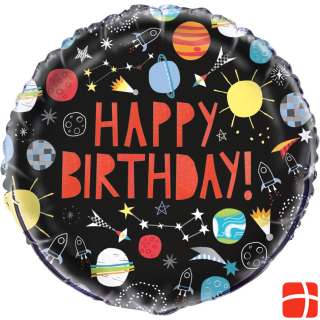 Unique Happy Birthday Balloon - Space - 45cm