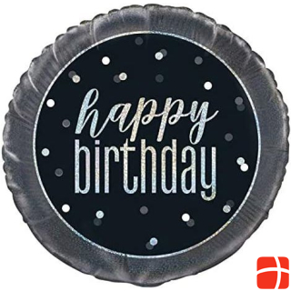 Unique Happy Birthday Balloon Black (45cm)