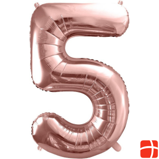 Partydeco Number balloon 5 Alu Rose Gold 86cm