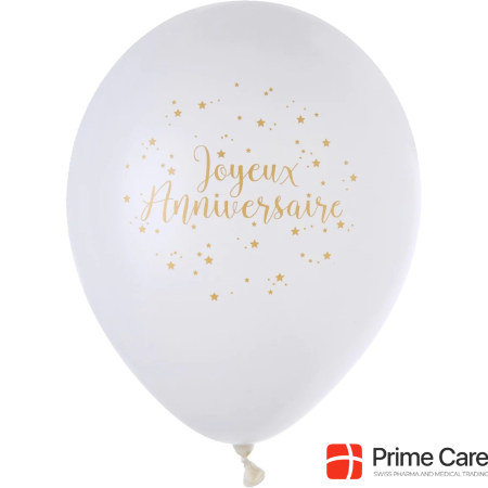 Santex Joyeux Anniversaire Balloons White (8 pcs)