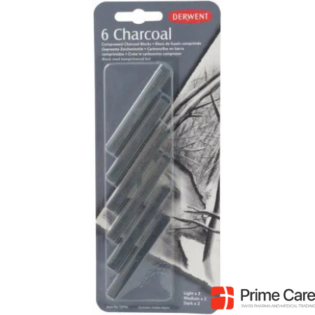 Derwent Compressed Charcoal Sticks Pack of 6 pcs. (601071)