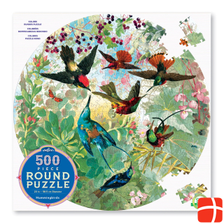 Eeboo Round Puzzle - Hummingbirds, 500 pc (EPZFHMB)