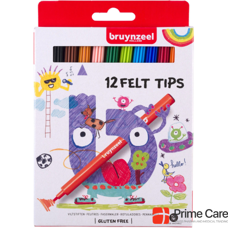 Bruynzeel Kids felt tip pens, 12pcs.