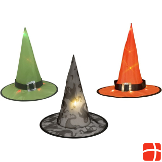 Europalms Halloween witch hat set of 3, illuminated, 36cm