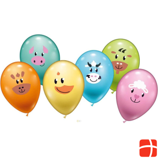 Karaloon 6 balloons animal faces