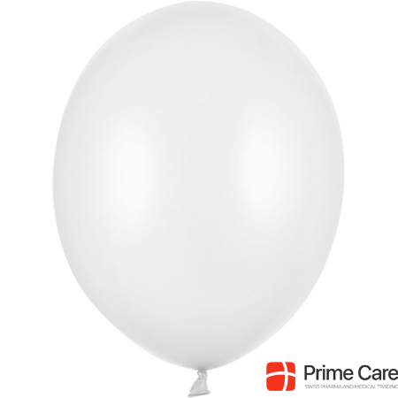 Partydeco Balloons White Metallic 30cm (50 pcs)