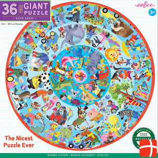 Eeboo Round Giant Puzzle 36 pcs - Good Deeds