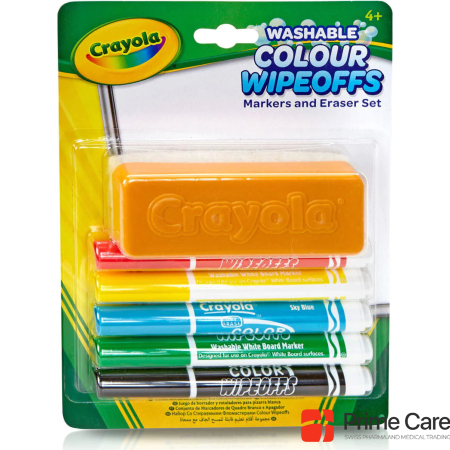 Ручки Crayola Dry Wipeoffs с вайпером, 5шт.