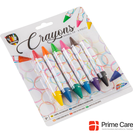 Grafix Wax crayons with double tip, 6 pieces