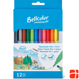 Bellcolor Fibre Pens Fine + Wide