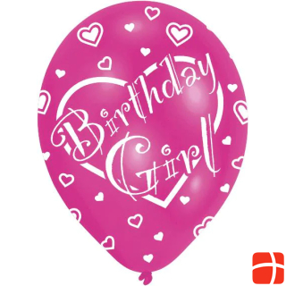 Amscan Balloons Birthday Girl pink 27.5cm in bag