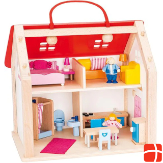 Goki Wooden doll house kit with accessories