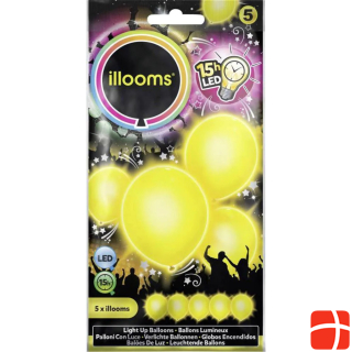 Illooms LED LED-Luftballons Gelb 5er S