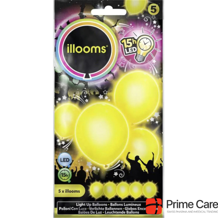 Illooms LED LED-Luftballons Gelb 5er S
