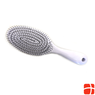 Herba 3D Spiral plastic detangling brush, nylon bristles, white, oval, 23 cm