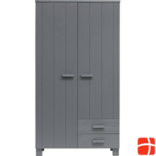 Woood Cabinet Dennis 2 doors 2 drawers pine steel gray (FSC)