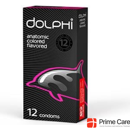 Dolphi Condoms ANATOMIC COLORED FLAVORED, 12pcs.