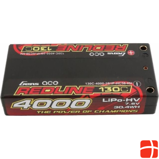 Gens Ace RC Battery LiHV 4000 mAh 7.6 V 130C 2S1P HC58 Redline Series