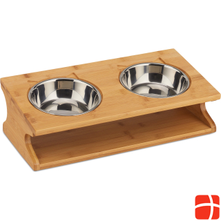 Relaxdays Double Pet Bowl Cat & Dog, Tilted