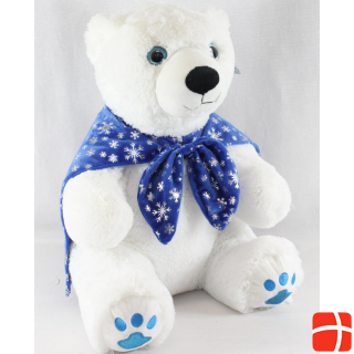 Laurana Plush polar bear with blue scarf