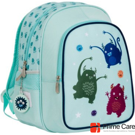 A Little Lovely Company Backpack with iso compartment Monster BPMOBU36 light blue 27x32x19cm