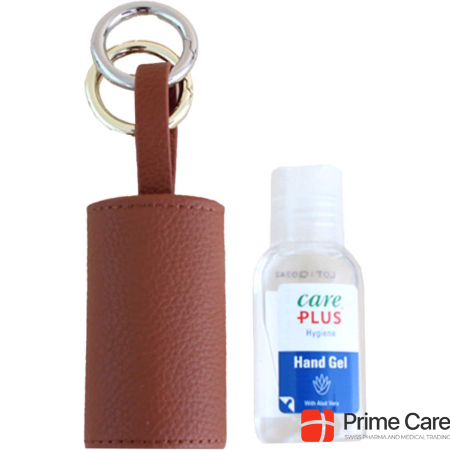 Carry & Co. Handcare Leather Case with Gold and Silver Key Ring Brown