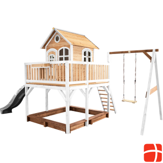 Axi Liam playhouse with single swing brown / white - gray slide