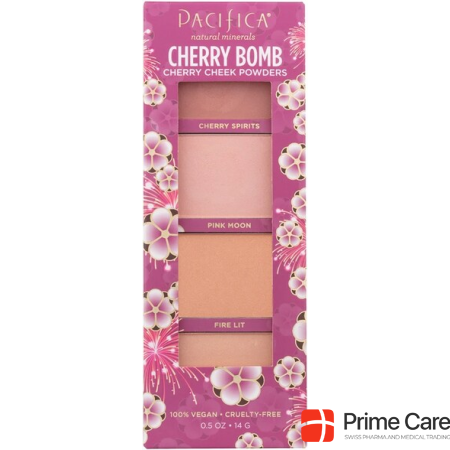 Cosmetic Pacifica Cherry Bomb blush powder palette, cherry cheek