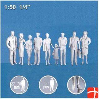 Hermoli Figures detail 1:50 white 18 standing people