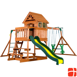 Backyard Discovery Springboro play tower with swings and slide