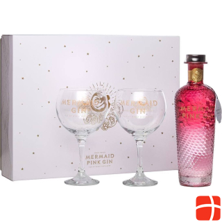 Isle of Wight Distillery Gift set Mermaid Pink Gin 0.7 l & 2 glasses