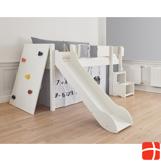 Manis-h Manis h crib LOKE 90 x with climbing wall and stairs Snow white