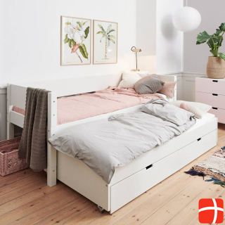 Manis-h Manis h LUNA single bed with pull-out bed and 2 drawers Snow white