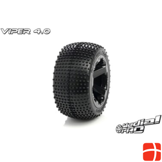 Medial Pro Sport Tires and Rims Bonded Viper 4.0 Black Rims 17mm Hex Summit, Revo + Maxx Series
