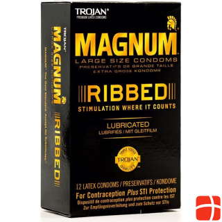 Ребристые презервативы Trojan Magnum 12шт.