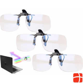 Infactory 3er-Set Augenschonende Brillen-Clips mit Blaulicht-Filter