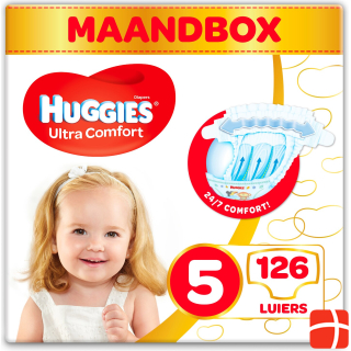 Huggies Ultra Comfort Pants size 5, 12 to 17 kg, 126 diapers, monthly box