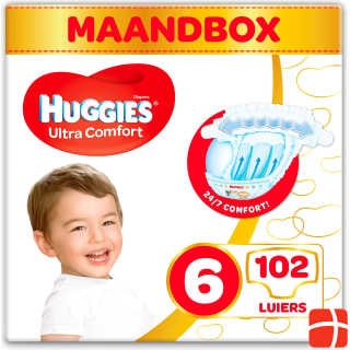 Huggies Ultra Comfort Pants size 6, 15 to 25 kg, 102 diapers, monthly box